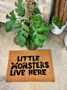 Little Monsters Live Here Jute Mats